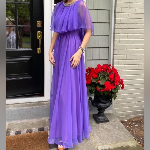 Vintage Handmade Purple Long Dress No flaws - Picture 4 of 4